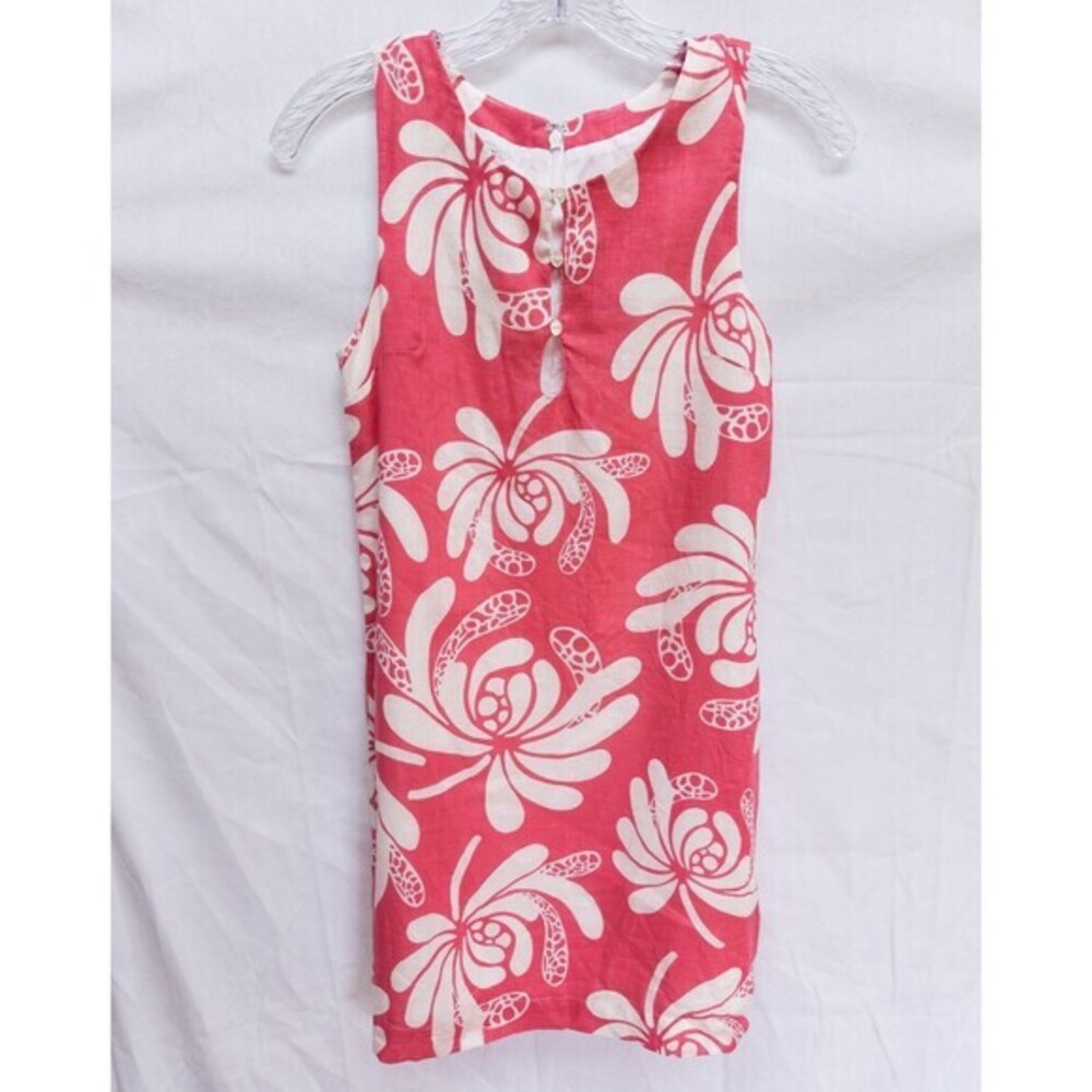 Island Company Linen Castaway Shift Dress Size XS Pink Tropical Resortwear Beach